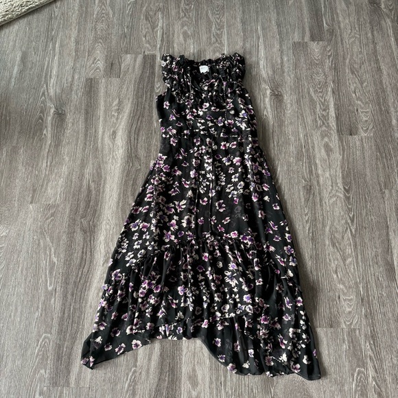 Misa Los Angeles Catherine dress in Black Purple Floral - Picture 4 of 11